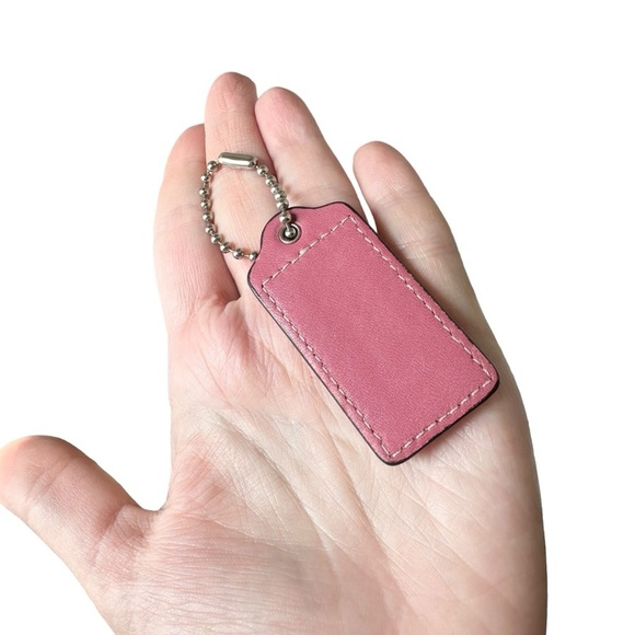 Authentic COACH Salmon Coral Pink Patent Leather Large Hang Tag - Picture 7 of 8
